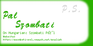 pal szombati business card